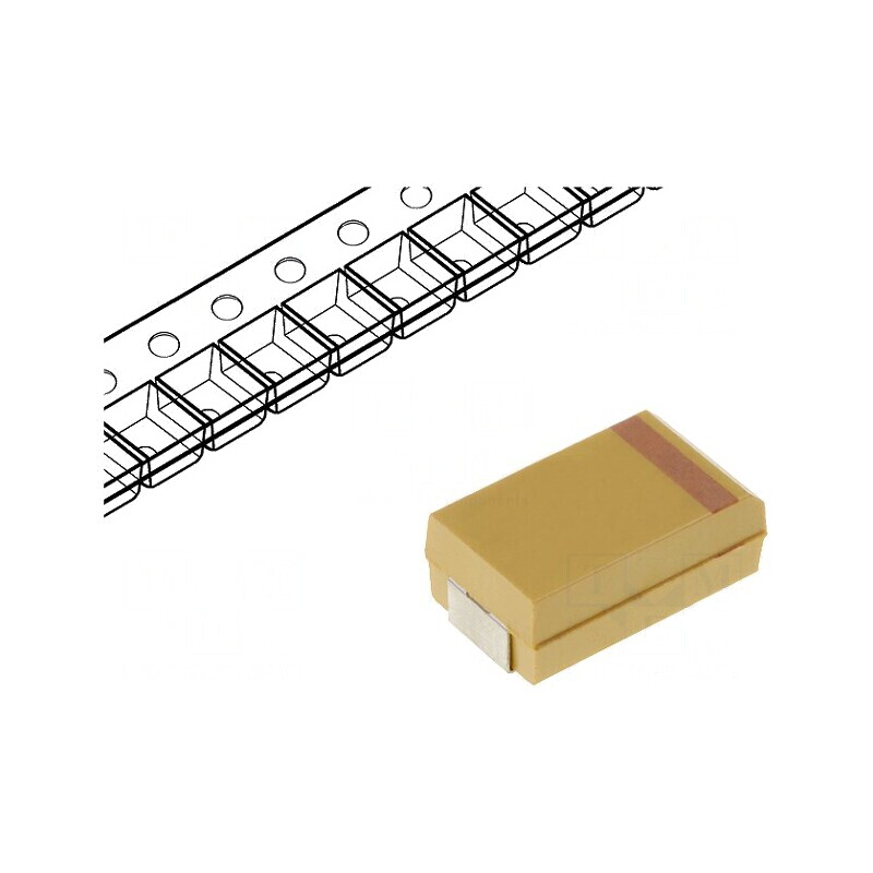 Condensator Tantal 100µF 10VDC SMD D 2917 ±10% Temperaturi -55÷125°C | Electronic-mag.ro | Componente Electronice