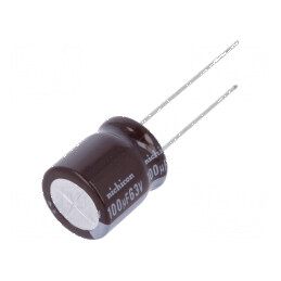 Condensator Electrolitic Low ESR THT 100uF 63VDC Ø12,5mm x 15mm - Componentă Electronică de Înaltă Performanță | Electronic-mag.ro | Componente Electronice