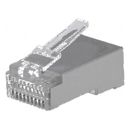 Conector RJ50 Mufă Ecranată Aurită 10 PIN 10p10c | Electronic-mag.ro | Componente Electronice