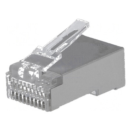 Conector RJ50 Mufă Ecranată Aurită 10 PIN 10p10c | Electronic-mag.ro | Componente Electronice