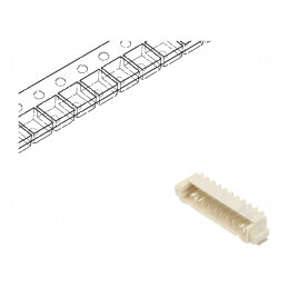 Conector SMT 10 PIN 1,25mm pentru cablu-placă soclu tată, 125V 1A | Electronic-mag.ro | Componente Electronice
