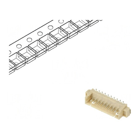 Conector Cablu-Placă Soclu Tată 1,25mm PIN 10 SMT 250V 1A pentru Aplicații Electrice | Electronic-mag.ro | Componente Electronice