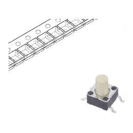 Microîntrerupător TACT SPST-NO Poz 2 0,05A/12VDC SMT fără contactele de montare | Electronic-mag.ro | Componente Electronice