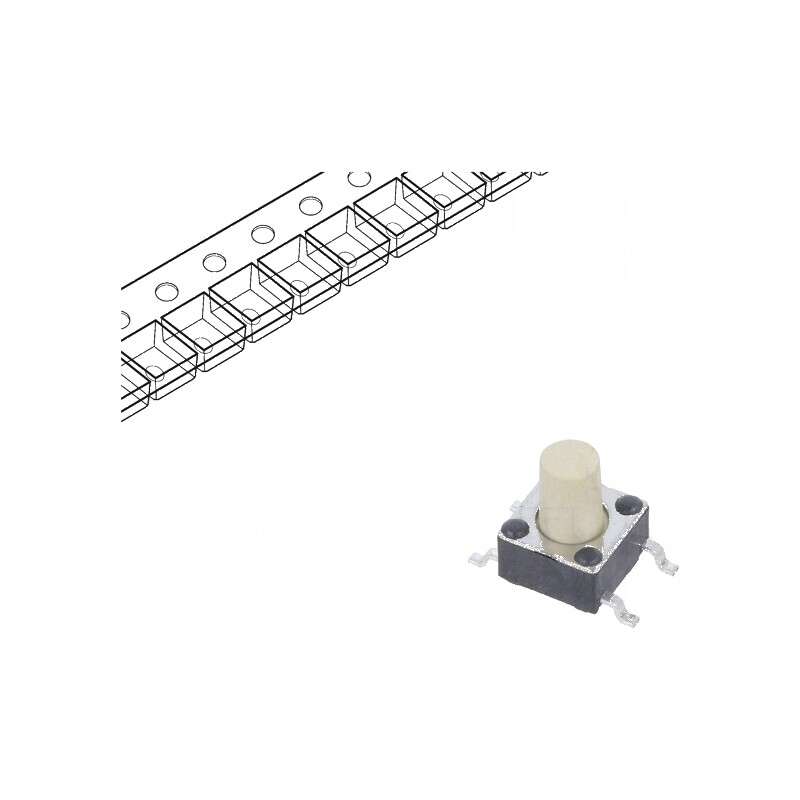 Microîntrerupător TACT SPST-NO Poz 2 0,05A/12VDC SMT fără contactele de montare | Electronic-mag.ro | Componente Electronice