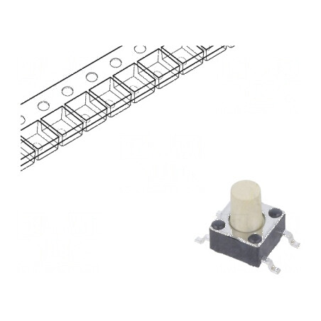 Microîntrerupător TACT SPST-NO Poz 2 0,05A/12VDC SMT fără contactele de montare | Electronic-mag.ro | Componente Electronice