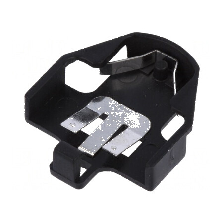 Soclu pentru baterie CR2032/ DL2032, orizontal, THT, înălțime 5,8mm, negru - 1 buc. | Electronic-mag.ro | Componente Electronice