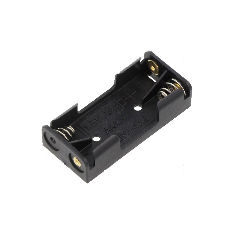 Suport pentru Baterii AAA/R3 cu 2 Urechi pentru Lipire - Culoare Neagră | Electronic-mag.ro | Componente Electronice