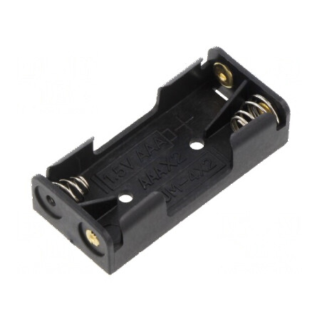 Suport pentru Baterii AAA/R3 cu 2 Urechi pentru Lipire - Culoare Neagră | Electronic-mag.ro | Componente Electronice