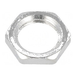 Piuliță M12 din alamă nichelată, grosime 2,8mm, cheie 15mm, filet metric | Electronic-mag.ro | Componente Electronice