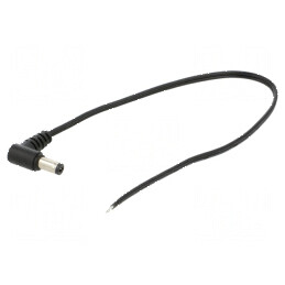Cablu DC 2x0,5mm² cu mufă în unghi 5,5/2,1mm, negru și gri | Electronic-mag.ro | Componente Electronice