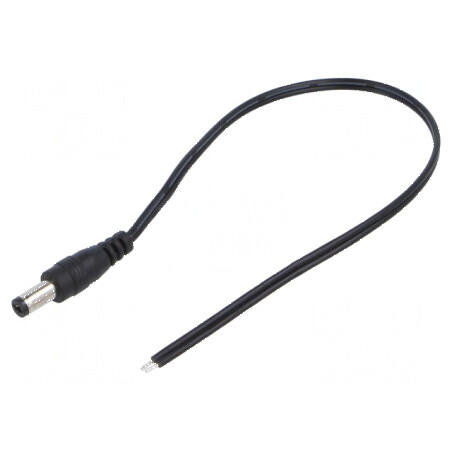 Cablu DC 2x0,5mm² cu mufă dreptunghiulară 5,5/2,1 - Negru și Gri | Electronic-mag.ro | Componente Electronice