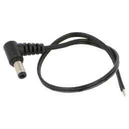 Cablu DC 2x0,5mm2 cu mufă în unghi 5,5/2,5 - Negru și Gri | Electronic-mag.ro | Componente Electronice