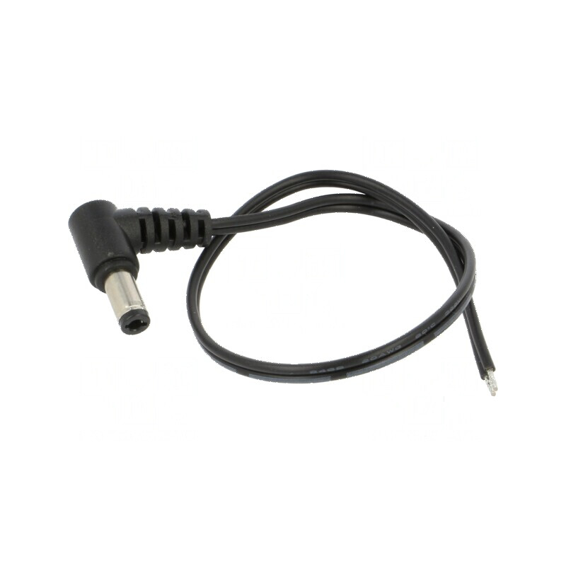 Cablu DC 2x0,5mm2 cu mufă în unghi 5,5/2,5 - Negru și Gri | Electronic-mag.ro | Componente Electronice