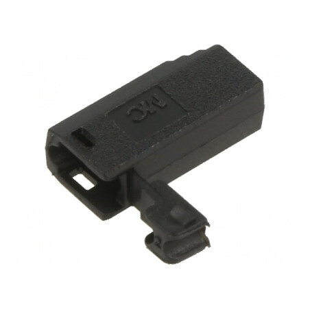 Protecție mufă neagră pentru accesorii - Lungime totală 15,5 mm | Electronic-mag.ro | Componente Electronice