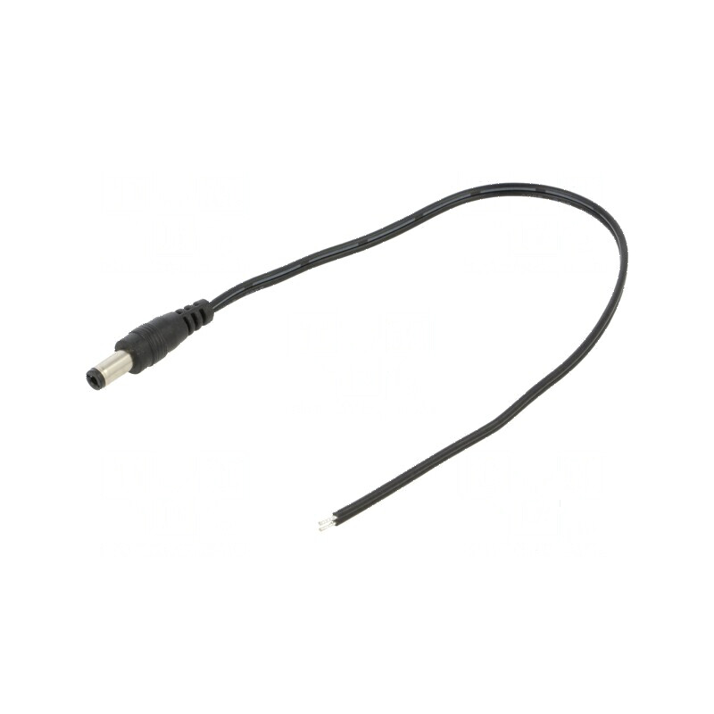 Cablu DC 2x0,5mm² cu mufă dreptunghiulară 5,5/2,5 - Negru și Gri | Electronic-mag.ro | Componente Electronice