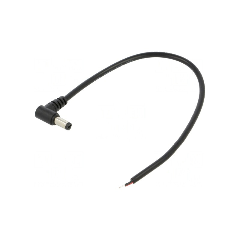 Cablu DC 2x0,5mm² cu mufă în unghi 5,5/2,1 - 0,25m, temperatura de operare 20÷80°C, negru | Electronic-mag.ro | Componente Electronice Cablu DC 2x0,5mm² cu mufă în unghi 5,5/2,1 - 0,25m, temperatura de operare 20÷80°C, negru | Electronic-mag.ro | Componente Electronice