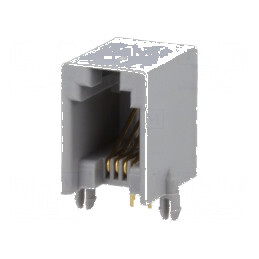 Conector RJ9 Soclu cu 4 Contacte din Bronz-Fosfor Aurit THT pentru Telecomunicații | Electronic-mag.ro | Componente Electronice