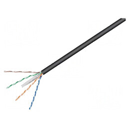 Cablu U/UTP 4x2x23AWG 6 Exterior Sârmă CCA PE Negru 100m - Soluție de Conectivitate Durabilă | Electronic-mag.ro | Componente Electronice