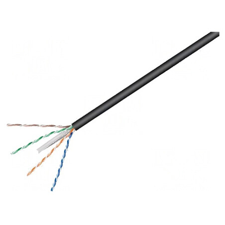 Cablu U/UTP 4x2x23AWG 6 Exterior Sârmă CCA PE Negru 100m - Soluție de Conectivitate Durabilă | Electronic-mag.ro | Componente Electronice