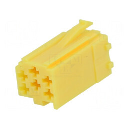Carcasă profesională pentru conector mufă mini ISO PIN 6, galbenă | Electronic-mag.ro | Componente Electronice