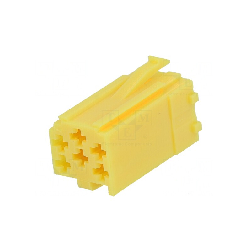 Carcasă profesională pentru conector mufă mini ISO PIN 6, galbenă | Electronic-mag.ro | Componente Electronice