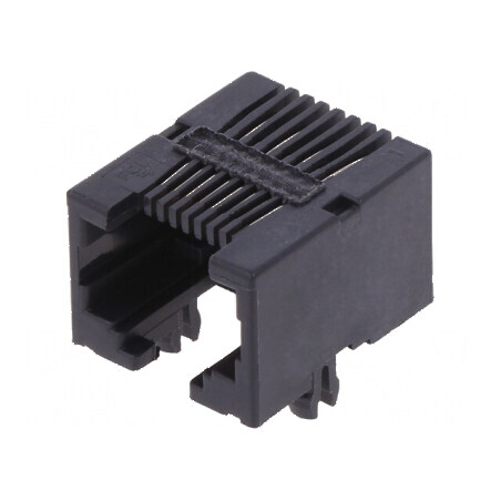 Conector RJ45 Soclu PIN 8 Cat 3 Neecranati Auriti pentru PCB - Componente Electronice Profesionale | Electronic-mag.ro | Componente Electronice