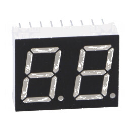 Afișaj LED cu 7 segmente, 14,22 mm, 0,56" - 2 Numere Caractere, Roșie Anodizată | Electronic-mag.ro | Componente Electronice