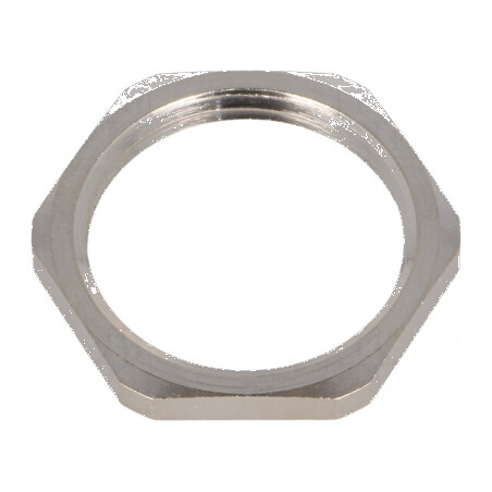 Piuliță M25 din Alamă Nichelată - Grosime 3,5mm, Cheie 29mm, Filet Metric | Electronic-mag.ro | Componente Electronice