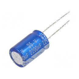 Condensator Electrolitic THT 2200uF 25VDC Ø13x35mm ±20% pentru Circuit Electric | Electronic-mag.ro | Componente Electronice