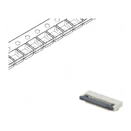 Conector FFC/FPC Orizontal PIN 18 ZIF SMT 500mA Cositorit - Componente Electronice | Electronic-mag.ro | Componente Electronice