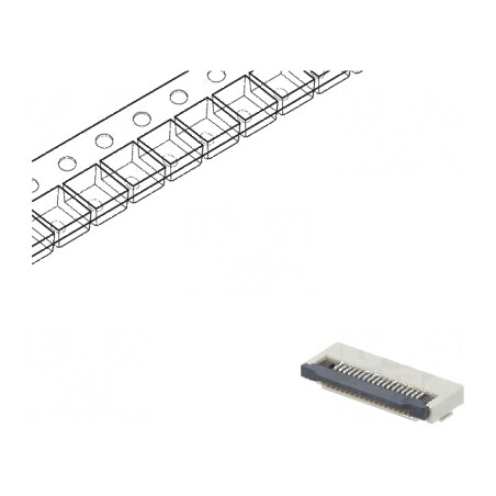Conector FFC/FPC Orizontal PIN 18 ZIF SMT 500mA Cositorit - Componente Electronice | Electronic-mag.ro | Componente Electronice