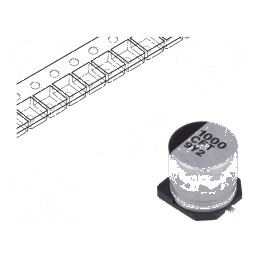 Condensator Electrolitic Low ESR SMD 1000uF 16VDC Ø10x10,2mm - Componentă Electronică de Înaltă Performanță | Electronic-mag.ro | Componente Electronice