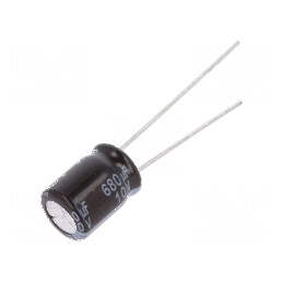 Condensator Electrolitic Low ESR THT 680uF 10VDC Ø8x11,5mm pentru Circuite Electronice | Electronic-mag.ro | Componente Electronice