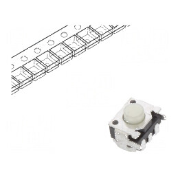 Microîntrerupător TACT SPST 2 Pozitii 0,05A/12VDC Fără 1,57N | Electronic-mag.ro | Componente Electronice