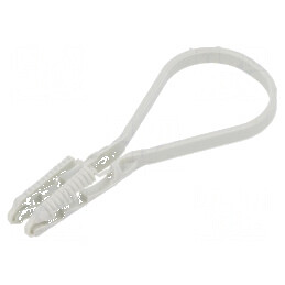 Clips tip curea Øbuclă 8-28mm, lățime 4mm, poliamidă gri deschis | Electronic-mag.ro | Componente Electronice
