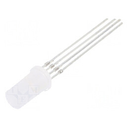 LED 5mm RGB 140° Plat cu Față Frontală - Nr. Term: 4, Raster: 2,54mm | Electronic-mag.ro | Componente Electronice