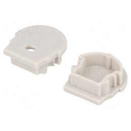 Obturator LED Profil Gri 2 Bucăți ABS cu Orificiu Rotunjit pentru Iluminat Elegant | Electronic-mag.ro | Componente Electronice