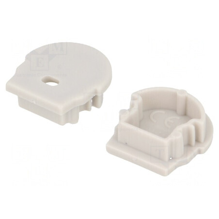 Obturator LED Profil Gri 2 Bucăți ABS cu Orificiu Rotunjit pentru Iluminat Elegant | Electronic-mag.ro | Componente Electronice