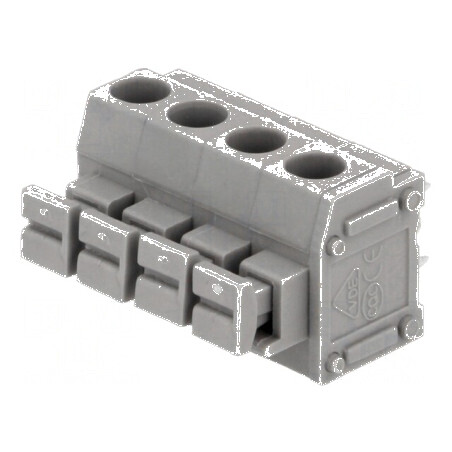 Regletă de Conexiuni pentru PCB în Unghi de 90° - 5mm Piste, 4 Canale, 1.5mm² | Electronic-mag.ro | Componente Electronice