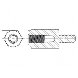 Manșon Distanțier Hexagonal Poliamidă 66 M2,5 x 8mm - Componentă de Montaj Profesională | Electronic-mag.ro | Componente Electronice