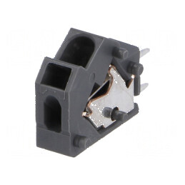 Regletă de conexiuni pentru PCB în unghi de 45° cu 5 mm piste, 1 contact, 24A | Electronic-mag.ro | Componente Electronice