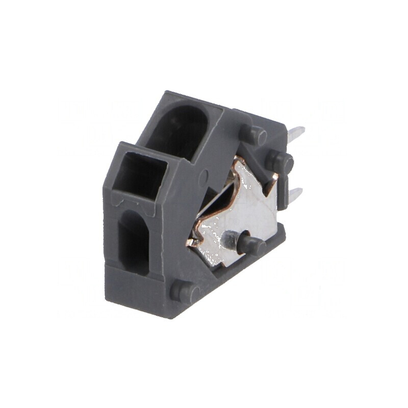 Regletă de conexiuni pentru PCB în unghi de 45° cu 5 mm piste, 1 contact, 24A | Electronic-mag.ro | Componente Electronice