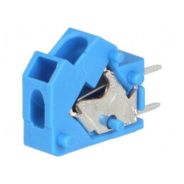 Regletă de conexiuni PCB unghi 45° 5mm, 1 pista, 24A, pentru aplicații electronice | Electronic-mag.ro | Componente Electronice