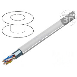 Cablu telecomunicaţii YTKSYekw 1x2x0,8mm cu sârmă din cupru şi izolaţie PVC alb | Electronic-mag.ro | Componente Electronice