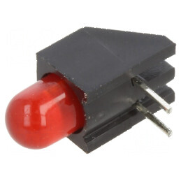 LED 5mm Roșu cu Carcasă - 1 Diode, 20mA, Lentilă Difuză 45° | Electronic-mag.ro | Componente Electronice