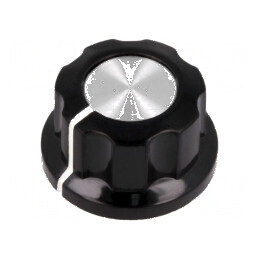 Buton Rotativ cu Flanșă Bachelită Ø6,35mm, Dimensiuni Ø19x12,7mm | Electronic-mag.ro | Componente Electronice