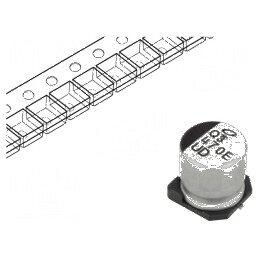 Condensator Electrolitic SMD 470uF 25VDC Ø10x10mm ±20% 5000h pentru Circuit Electronic | Electronic-mag.ro | Componente Electronice