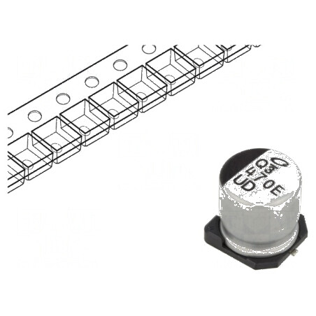 Condensator Electrolitic SMD 470uF 25VDC Ø10x10mm ±20% 5000h pentru Circuit Electronic | Electronic-mag.ro | Componente Electronice