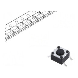 Microîntrerupător TACT SPST-NO 0,05A/12VDC Pozitie 2 SMT Fără Contacte | Electronic-mag.ro | Componente Electronice