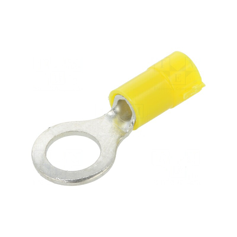 Vârf de inelar Ø 8mm pentru cablu izolată, 4÷6mm², crimpat, cositorit | Electronic-mag.ro | Componente Electronice